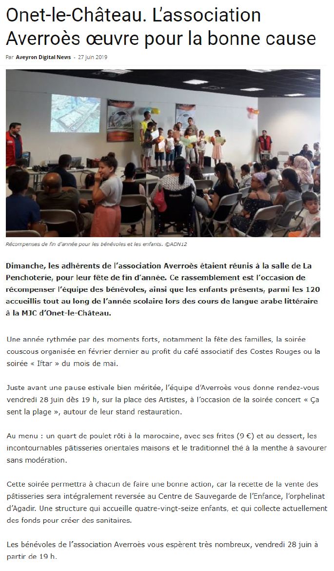 Fête de fin d'année - Aveyron Digital News 27-06-2019