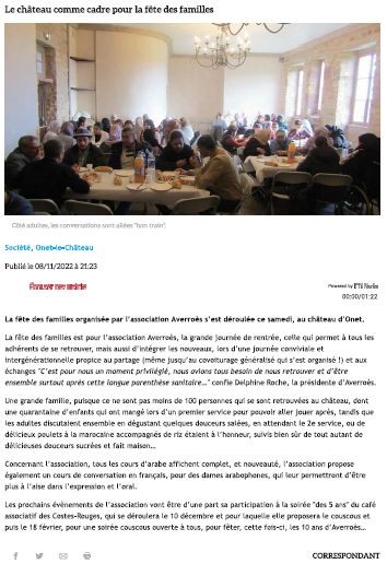 Article Centre Presse 08/11/2022