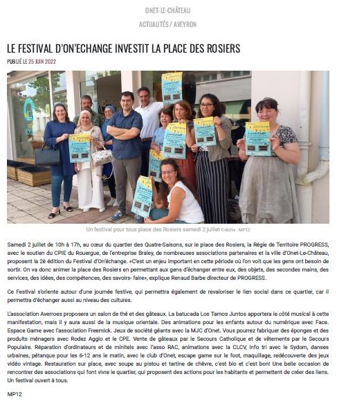 Festival On'Echange - Le Petit Journal 25/06/2022