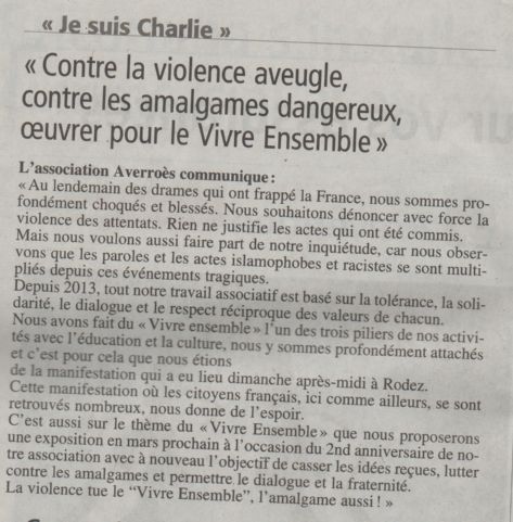 Communiqué de presse du 13 janvier 2015