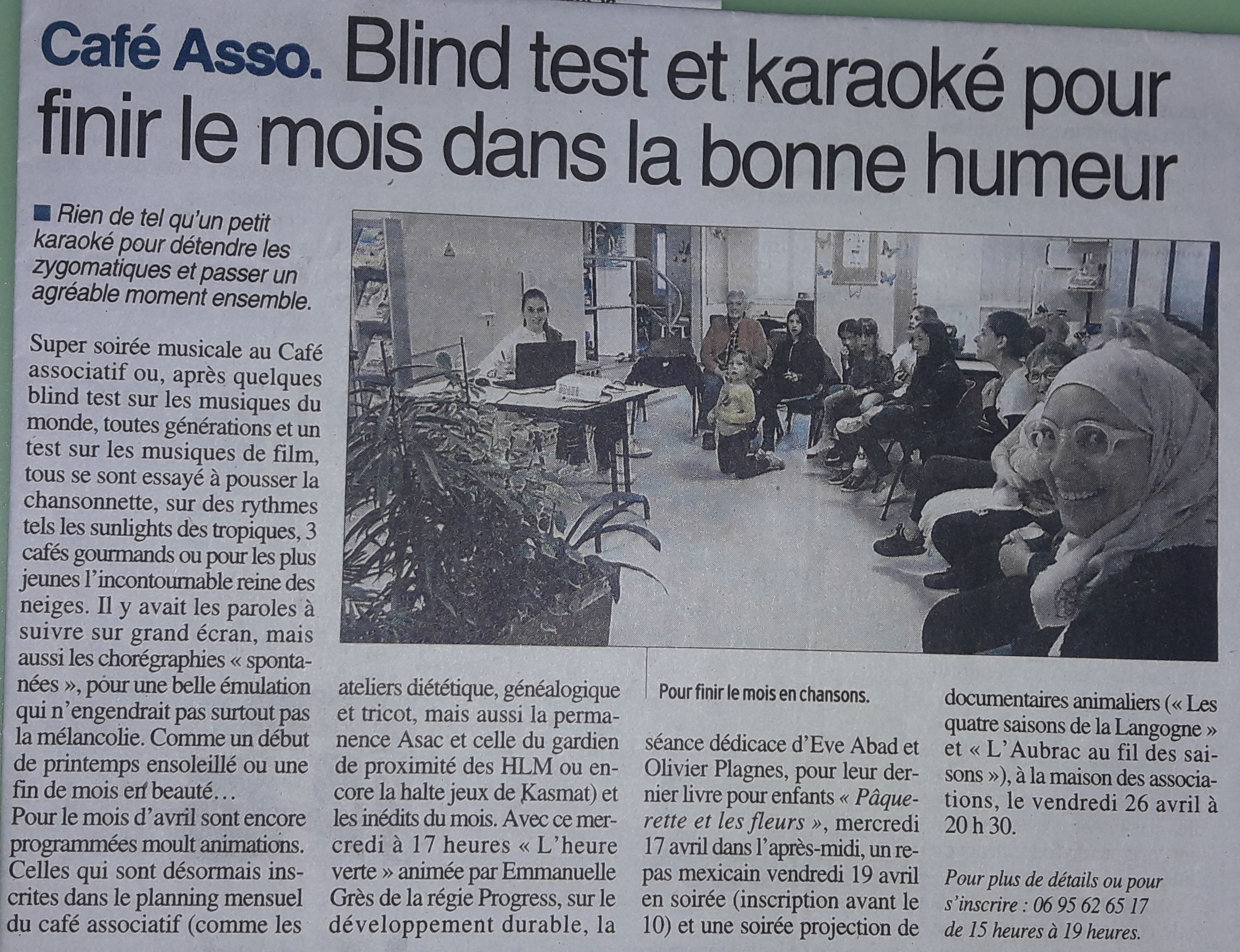 Karaoké - Centre-Presse 2-04-2019