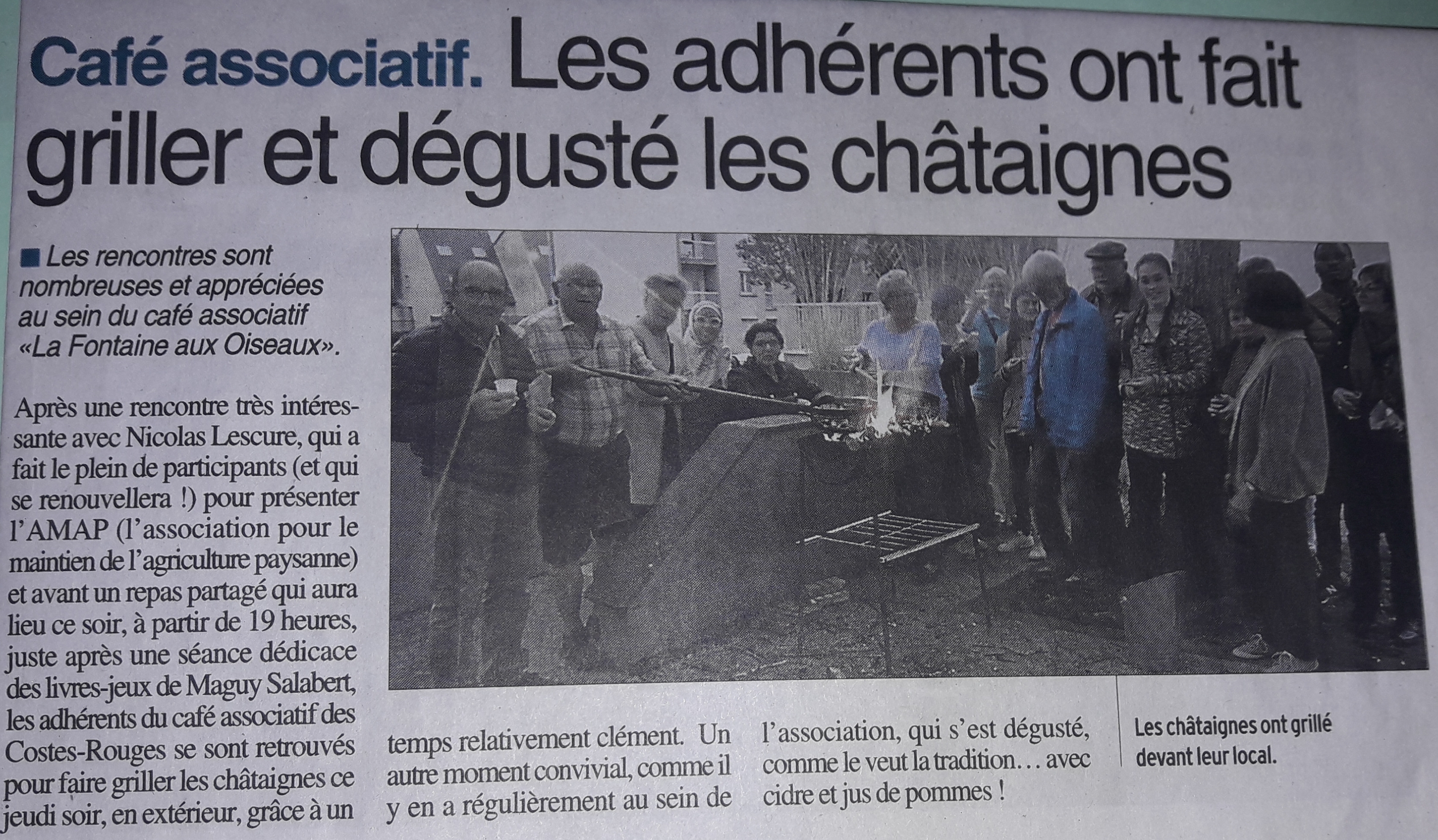 Grillée de Châtaignes - Centre-Presse 20-10-2018