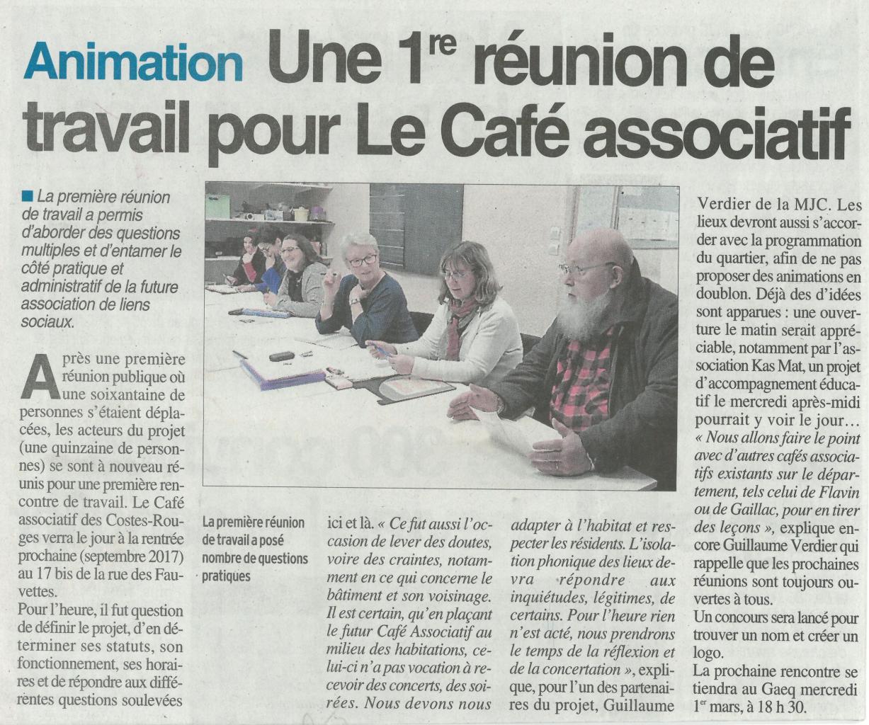 Café associatif des Costes-Rouges - Centre Presse / 4 février 2017