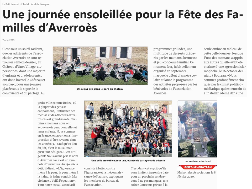Fête des familles - Le petit journal de l'Aveyron 7-11-2019
