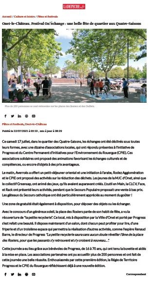 Article - La Dépêche 22/07/2022