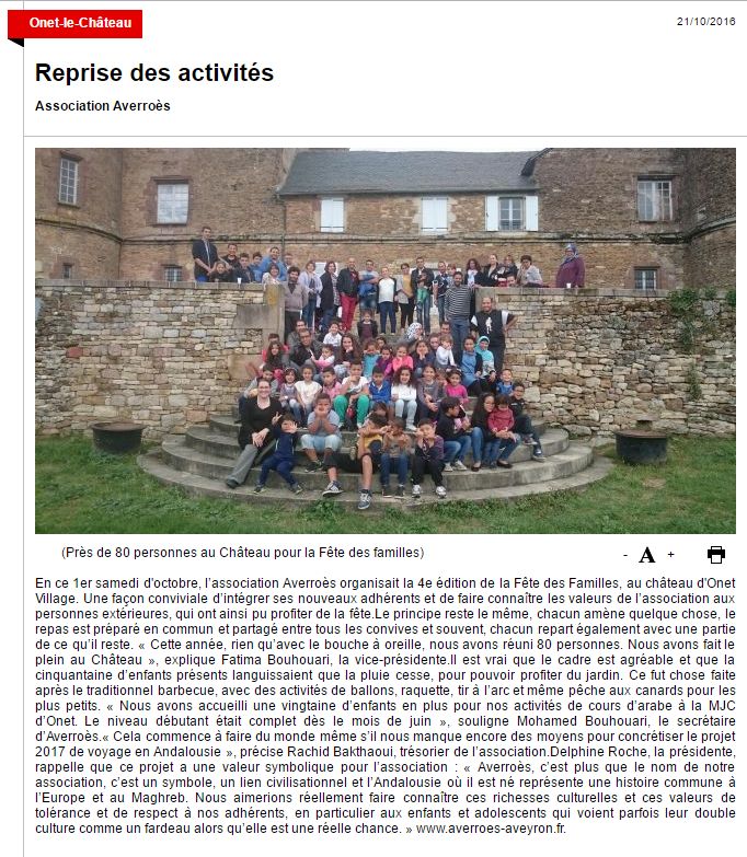 4ème Fête des familles - Le petit journal de l'Aveyron / 21 octobre 2016