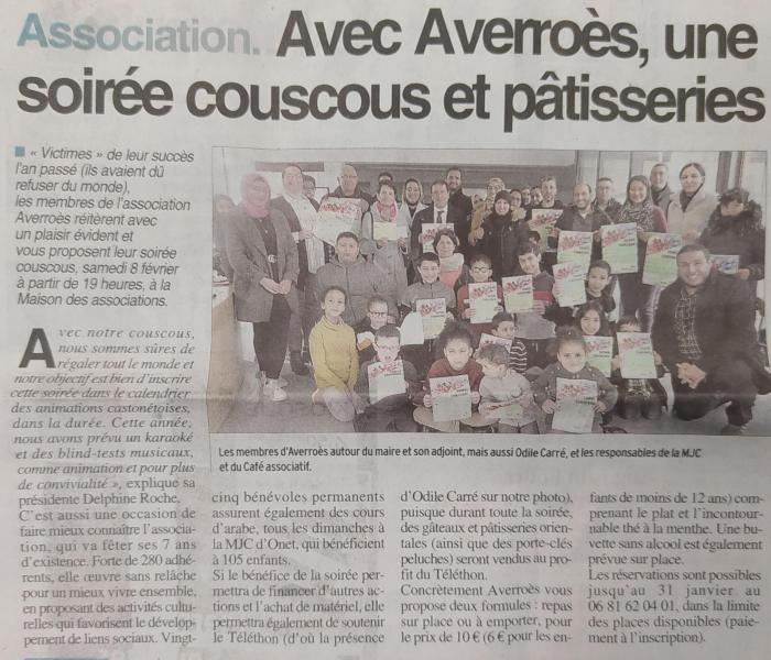 Soirée Couscous - Centre Presse 14/01/2020