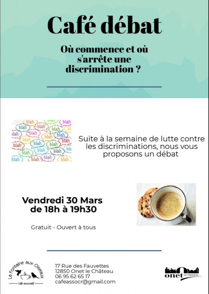 Vendredi 30 mars 2018 : Café débat 